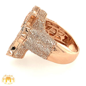Gold and Diamond 3D Cross Ring (choose your gold color)