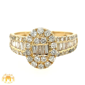 14k Gold Oval-shaped Engagement Diamond Ring (choose gold color)