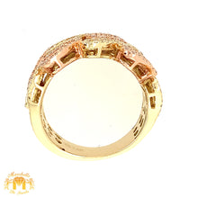 Load image into Gallery viewer, 14k Gold Baguette Cuban Link Diamond Ring (choose your color)