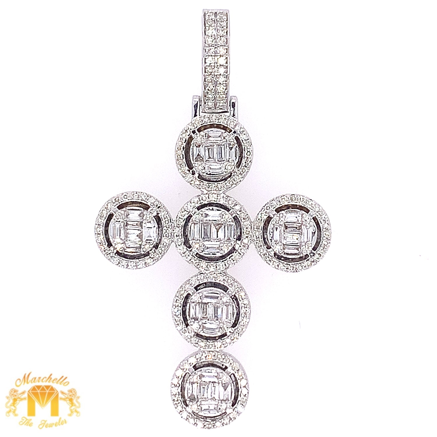 14k Gold Cross Diamond Pendant and Miami Cuban Link Chain Set