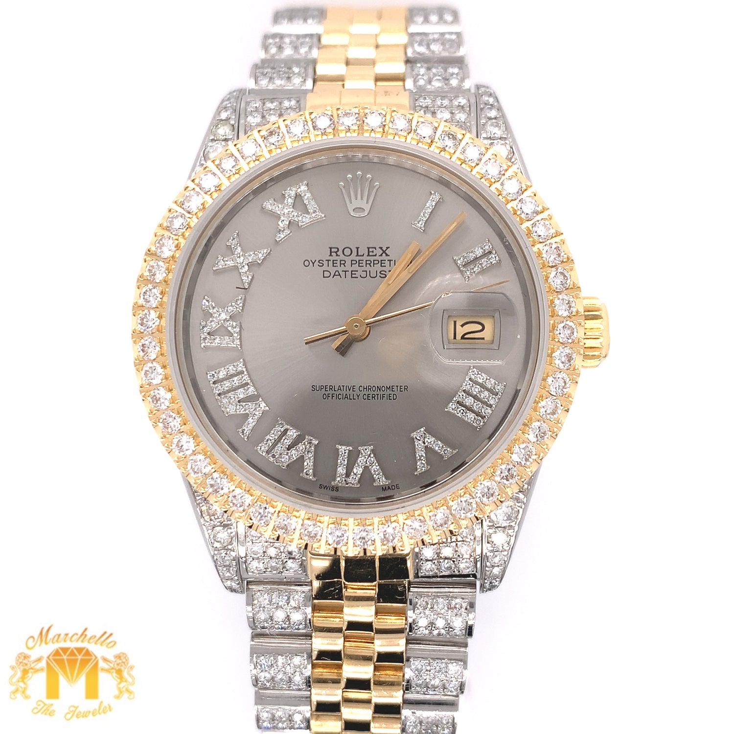 36mm Stainless Steel Rolex Datejust Watch with Two-tone Jubilee Bracelet (quick-set, choose your color)