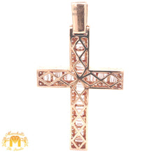 Load image into Gallery viewer, 5ct Diamond 14k Rose Gold Extra Large Cross Pendant and Solid 14k Rose Gold Rope Chain
