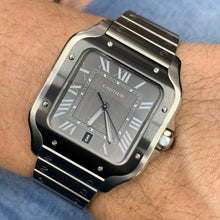Load image into Gallery viewer, 40mm Santos de Cartier Stainless Steel Watch (gray dial, papers)