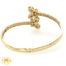 Load image into Gallery viewer, Gold and Diamond Twin Butterflies Cuff Bracelet (choose your color)