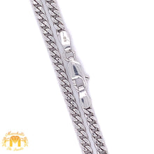 Load image into Gallery viewer, 3.92ct Diamond 14k White Gold Dollar Sign Medallion and White Gold Cuban Link Chain Set