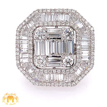 Load image into Gallery viewer, VVS high clarity diamond set in a 18k White Octagon Ring (jumbo VVS baguettes)