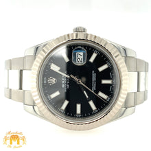 Load image into Gallery viewer, 41mm Rolex Datejust Watch with Stainless Steel Oyster Bracelet (18k white gold fluted bezel)