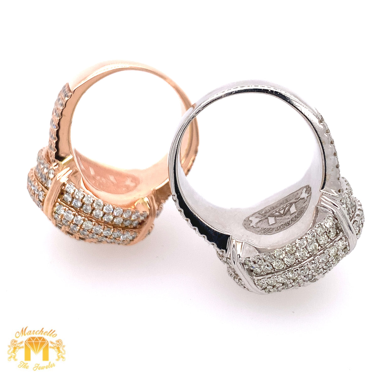 Gold Side Rings 4.24ct Diamond 14k Gold Round Ring (side diamonds) – MTJ
