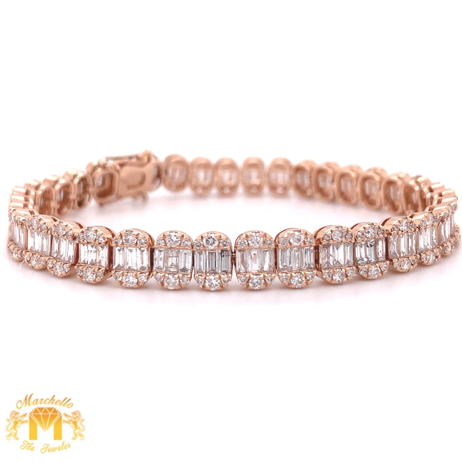 6.3ct Diamond 14k Rose Gold Bracelet