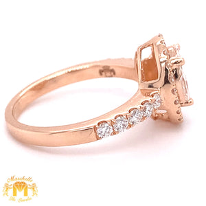 18k Gold and Diamond Oval-shaped Engagement Ring with a Halo
