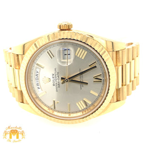 41mm Rolex Day Date II Presidential Watch with Gold Oyster Bracelet (gold roman numerals, rolex papers)