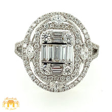 Load image into Gallery viewer, 18k White Gold Ladies&#39; Oval Diamond Ring (large VVS baguettes)