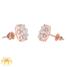Load image into Gallery viewer, Gold and Diamond Flower Earrings (4 sizes)