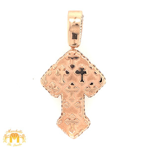 14k Gold and Diamond Cross Pendant paired with Gold and Diamond Tennis Chain Set (choose your color)