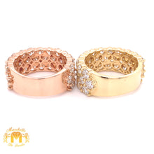 7.82ct Diamond and 14k Gold Men's Wedding Band (3 rows of jumbo round diamonds)