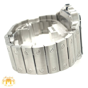 40mm Santos de Cartier Stainless Steel Watch (gray dial, papers)