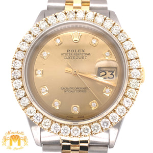 36mm Diamond Rolex Datejust Watch with Two-tone Jubilee Bracelet