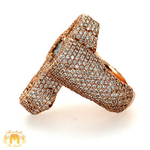 Load image into Gallery viewer, 8.38ct Diamond 14k Rose Gold 3D Cross Ring (solid, emerald-cut VS diamonds)