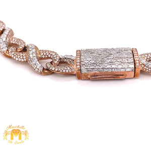 Rose&White Gold and Diamond 10.7mm Infinity Link Chain
