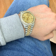 Load image into Gallery viewer, Iced Out Rolex Sky-dweller Watch with Two-tone Jubilee Bracelet (champagne dial, papers)
