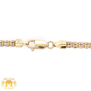 Gold and Diamond Plug Pendant and Gold Ice Link Chain