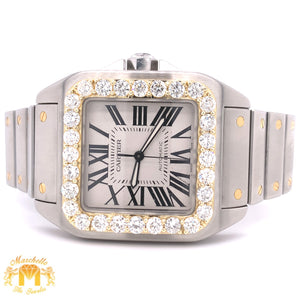 42mm Cartier Santos de Cartier Watch with XXL Diamond Bezel (large model, factory two-tone)