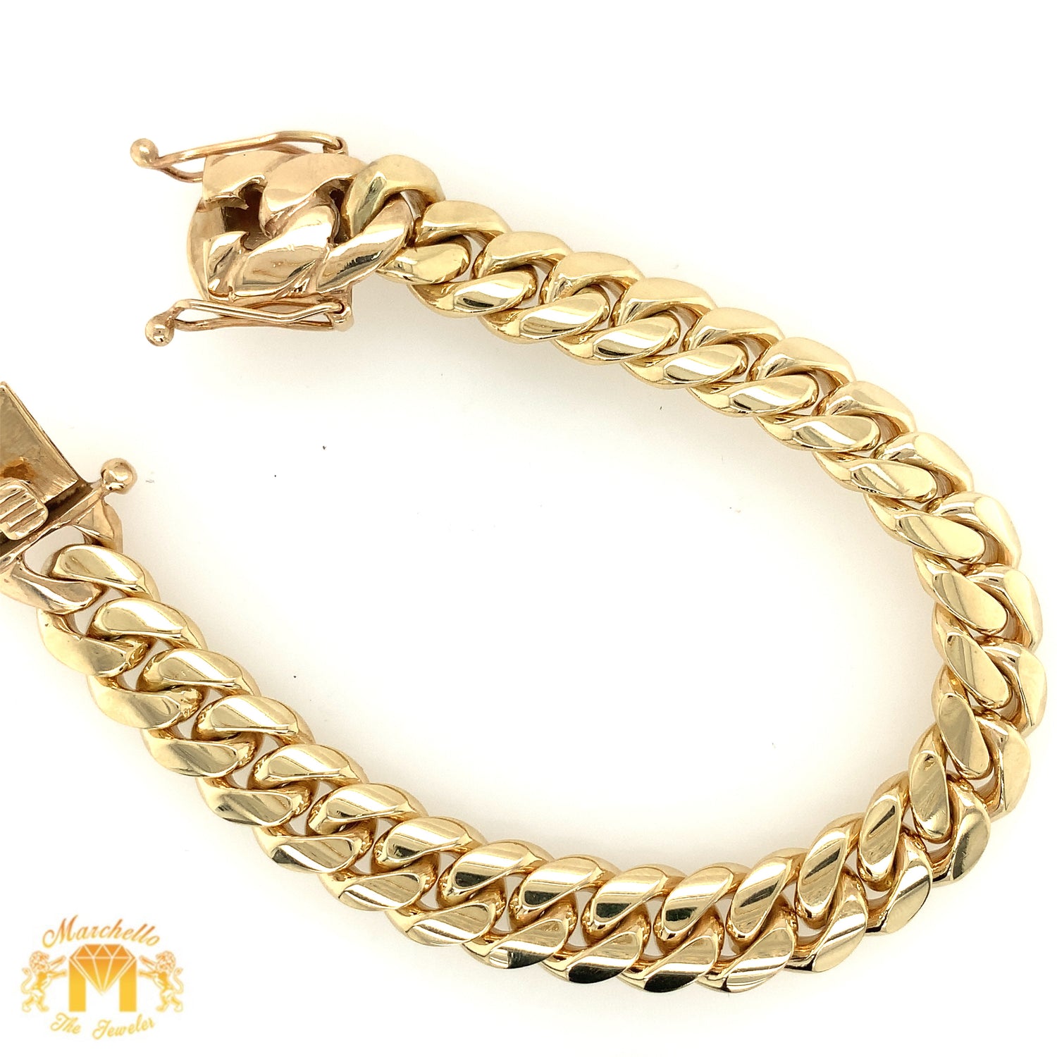 12mm Yellow Gold Solid Miami Cuban Bracelet VIP