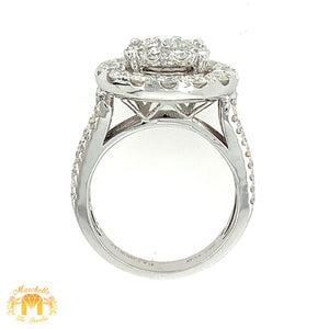 3ct Diamond 14k White Gold Engagement Ring (halo)