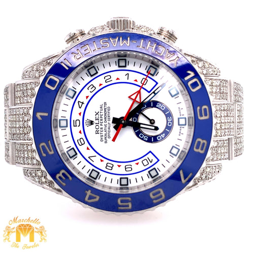 42mm Iced Out Rolex Yacht Master 2 Watch with round diamond