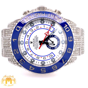 42mm Iced Out Rolex Yacht Master 2 Watch with round diamond