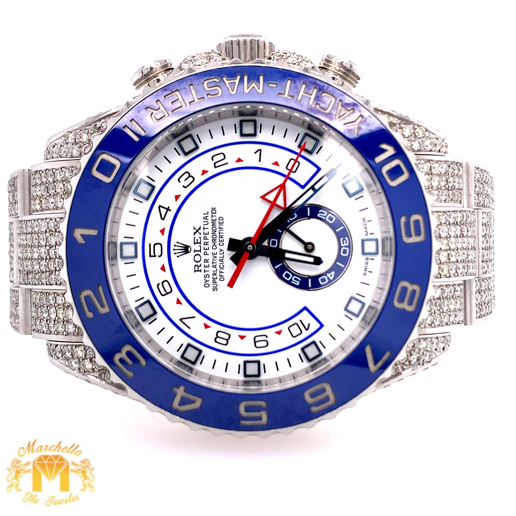 42mm Iced Out Rolex Yacht Master Watch with round diamond – MTJ