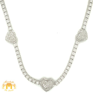 Gold and Diamond 3 Hearts Necklace (choose your color)