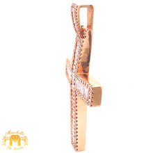 Load image into Gallery viewer, 5ct Diamond 14k Rose Gold Extra Large Cross Pendant and Solid 14k Rose Gold Rope Chain