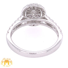 Load image into Gallery viewer, 14k White Gold Oval-shaped Engagement Diamond Ring with a Halo (oval solitaire center, double halo)