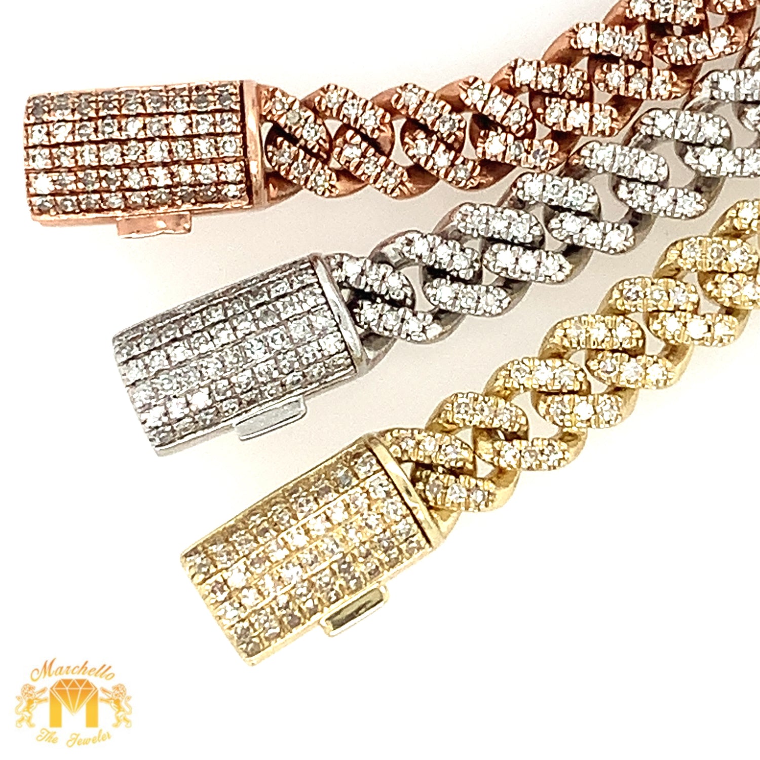 Yellow Gold and Diamond 6mm Miami Cuban Bracelet (solid, box clasp)