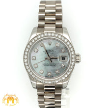 Load image into Gallery viewer, All Factory Platinum and Diamond 26mm Ladies’ Rolex Datejust Watch (papers, grey diamond dial)