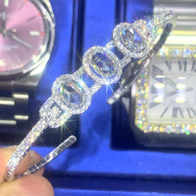 Load image into Gallery viewer, LIMITED EDITION: 3.31ct Diamond 18k White Gold Cuff Bracelet (VS diamonds, rose-cut diamonds)