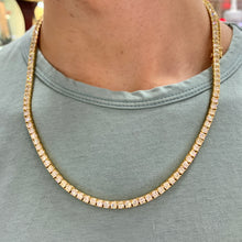 Load image into Gallery viewer, 37.9ct Diamond 14k Gold Tennis Chain (25 pointers, side diamonds)