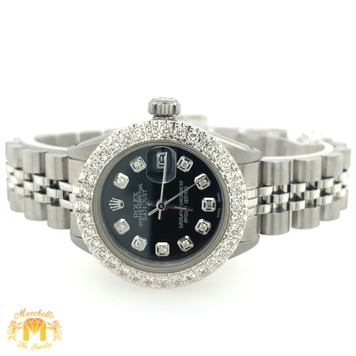 26mm Ladies’ Rolex Datejust Diamond Watch with S/Steel Jubilee Bracelet (black dial)