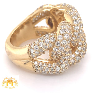 4.2ct Diamond 14k Gold Diamond Puffed XL Cuban Link Ring