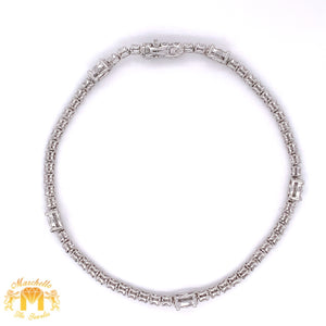 18k White Gold Fancy Tennis Diamond Bracelet