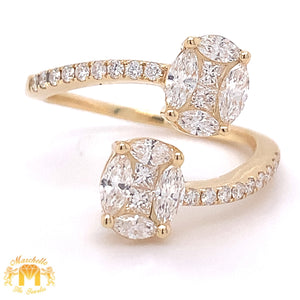 18k Gold and Diamond Twin Ovals Ladies' Ring (VS diamonds)