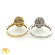 Load image into Gallery viewer, Gold and Diamond 2-piece Bridal Rings Set (oval with a halo, choose gold color)