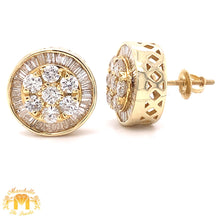 Load image into Gallery viewer, 14k Yellow Gold Large Round Diamond Earrings