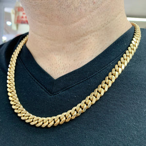 9.2mm 14k Solid Yellow Gold Miami Cuban Link Chain (175.5 grams, 24", VIP)