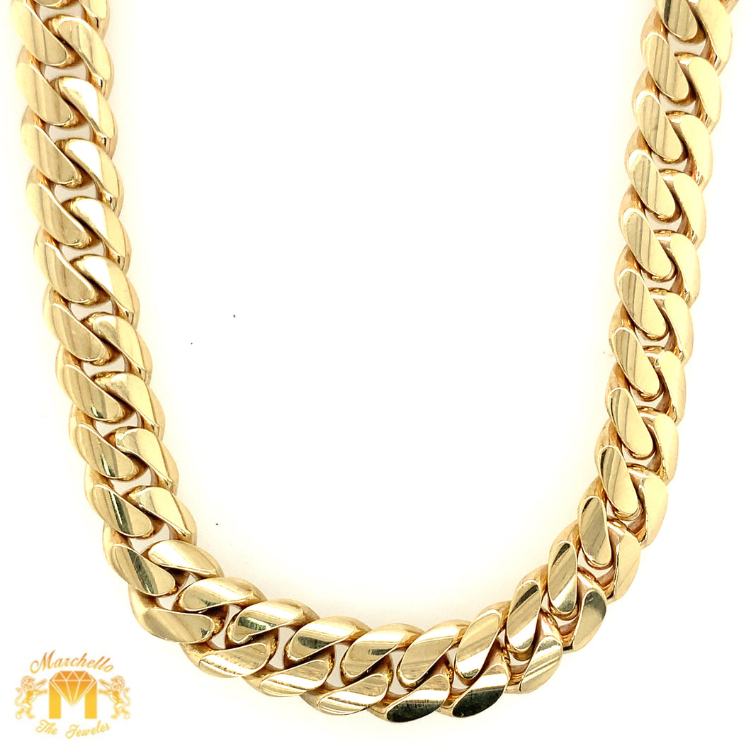 10mm Yellow Gold Solid VIP Miami Cuban Link Chain
