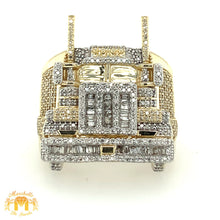 Load image into Gallery viewer, Gold Truck Ring with  baguette and round diamonds