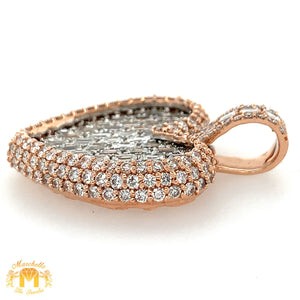 5.55ct Diamonds 14k Gold Heart Pendant (emerald-cut VS diamonds, choose gold color)