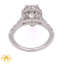Load image into Gallery viewer, 18k White Gold Pear Shaped Engagement Diamond Ring with a Halo (1.51ct Pear Shaped Solitaire Center Stone)