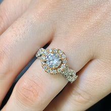 Load image into Gallery viewer, 18k Gold Engagement Diamond Ring (1ct solitaire center, choose your color)